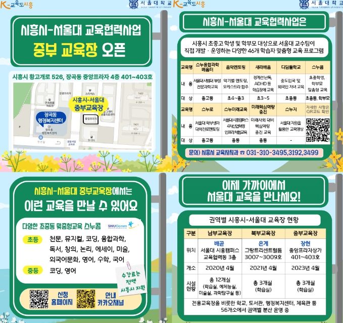 시흥시, 누구나 편리하게 서울대 교육받을 수 있도록...'중부교육장' 개소