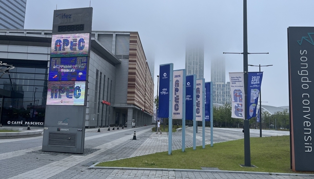 송도 일대 환영 현수막