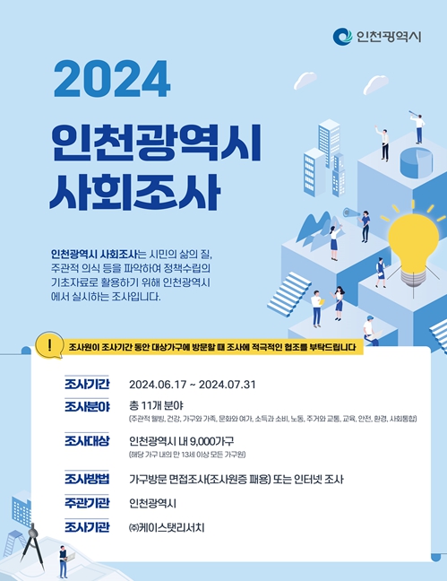 인천광역시 사회조사 홍보물(포스터)