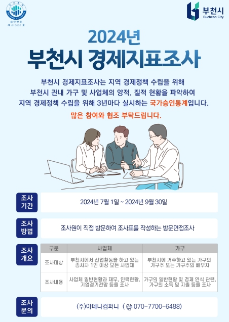 2024년 부천시경제지표조사 안내문