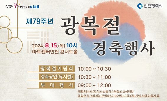 제79주년 광복절, 아트센터인천에서 감동의 경축 행사