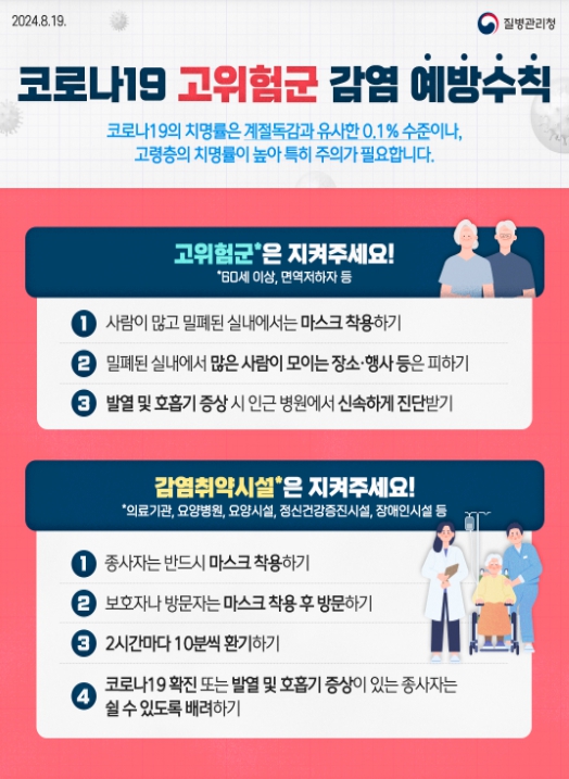 '코로나19 고위험군 감염 예방수칙' 홍보물