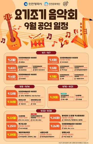 인천문화재단, '요기조기 음악회'